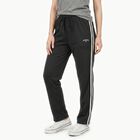 Women's Dark Grey Regular Fit Side-Striped Track Pants, Dark Grey, small