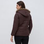 Women's Maroon High Neck Casual Jacket, वाइन, small image number null