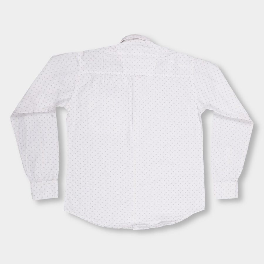Boys Rich Eggshell White Cotton Classic Casual Shirt, सफ़ेद, large image number null