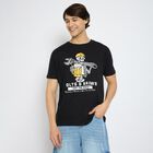Men's 100% Cotton Round Neck Half Sleeves T-Shirt , Black, small