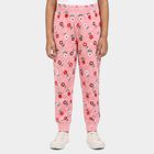 Girls Pink Jogger Floral Printed Pyjama, Light Pink, small