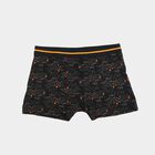 Boys Black Regular Fit Printed Trunks, काला, small