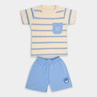 Infant Boys' 100% Cotton Baba Suit, Mid Blue, small image number null