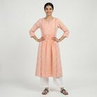 Women's 100% Light Pink Cotton Kurta, हल्का गुलाबी, small