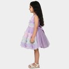 Girls' Lavender Fit and Flare Tiered Ruffle Party Wear Frock, Lilac, small