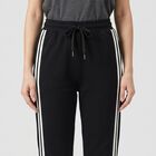Women's Black Side-Striped Track Pants, काला, small