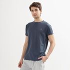 Men's Midnight Blue Crew Neck Slim Fit T-Shirt, Mid Blue, small image number null