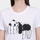 Ladies' Round Neck T-Shirt, ऑफ व्हाइट, small image number null