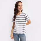 Stripes Round Neck T-Shirt, White, small image number null
