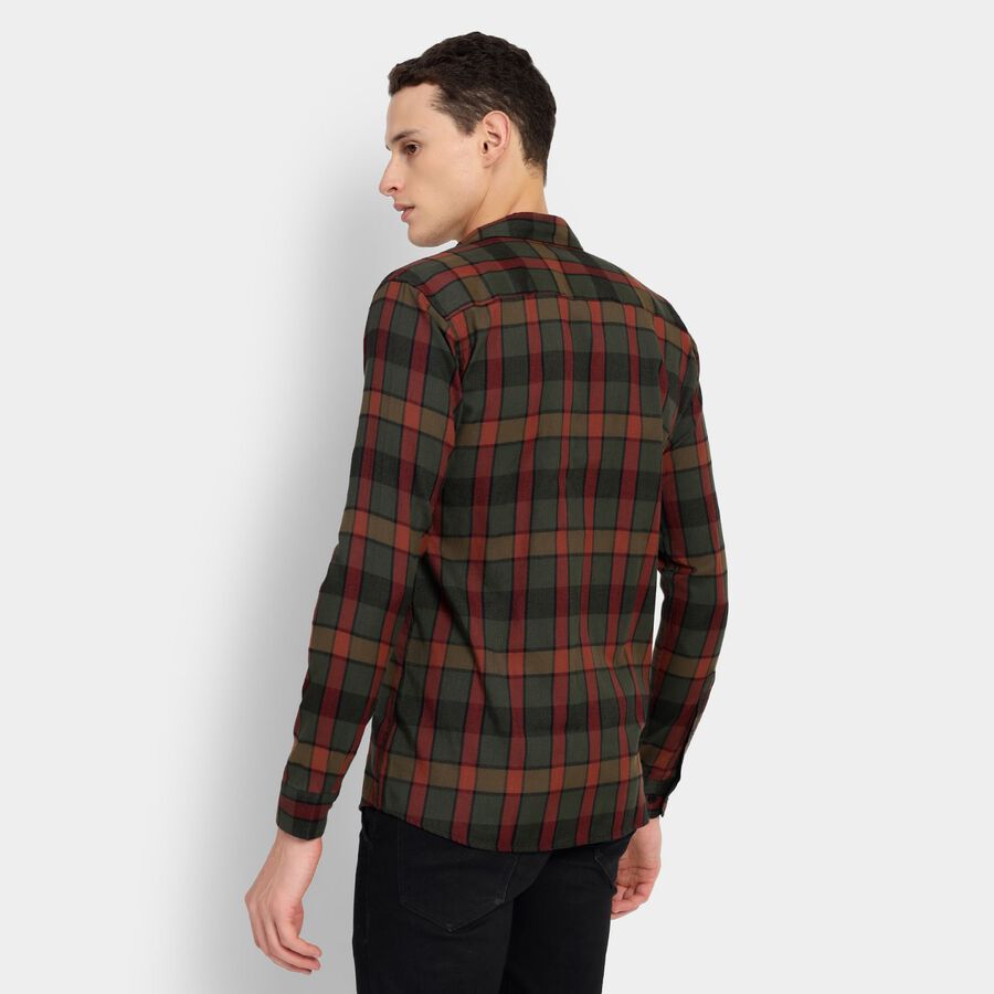 Men's Casual Shirt, गहरा हरा, large image number null
