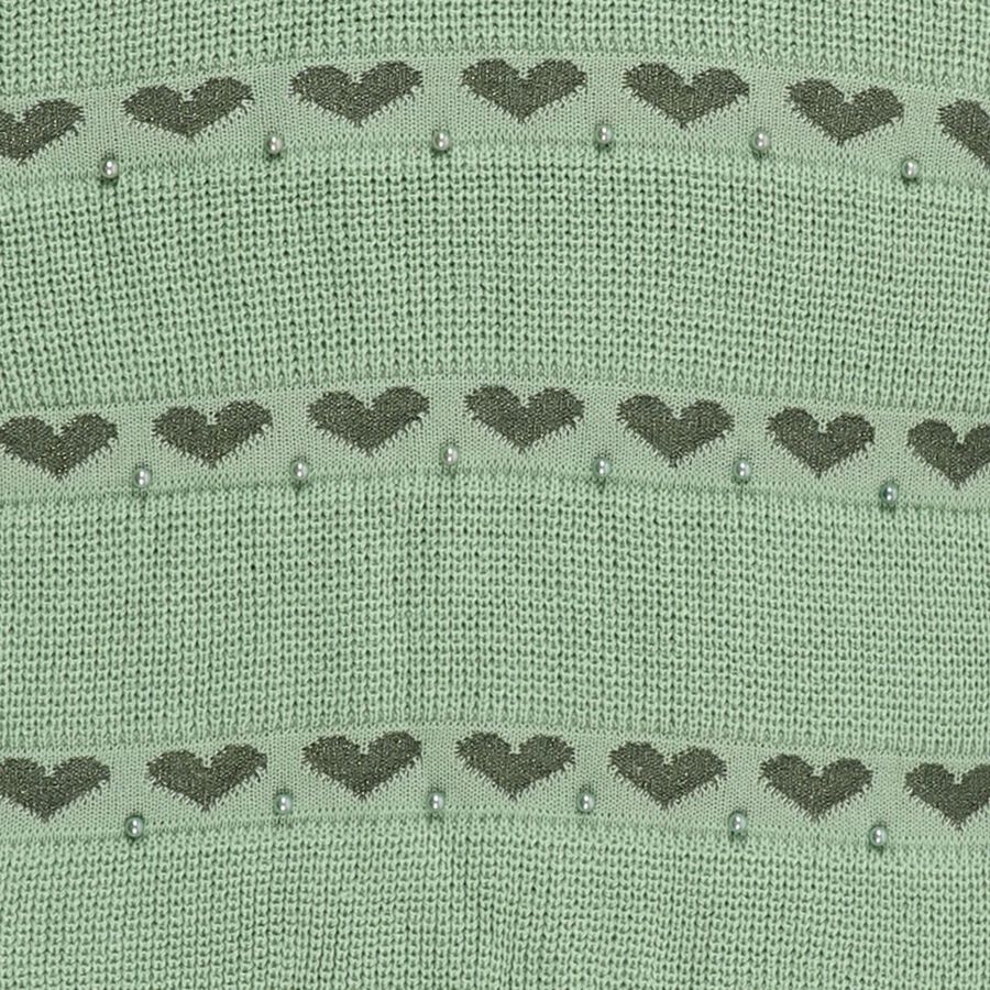 Girls Light Sage Green Crew Neck Casual Pullover, हल्का हरा, large image number null