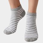 Women's Assorted Regular Fit Striped Pack of 3 Socks, चुनिंदा, small