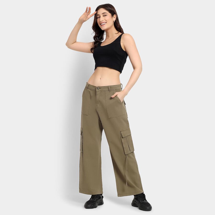 Ladies' 100% Cotton Jeans , ओलिव, large image number null