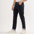 Men's Washed Black Slim Fit Jeans, Dark Grey, small