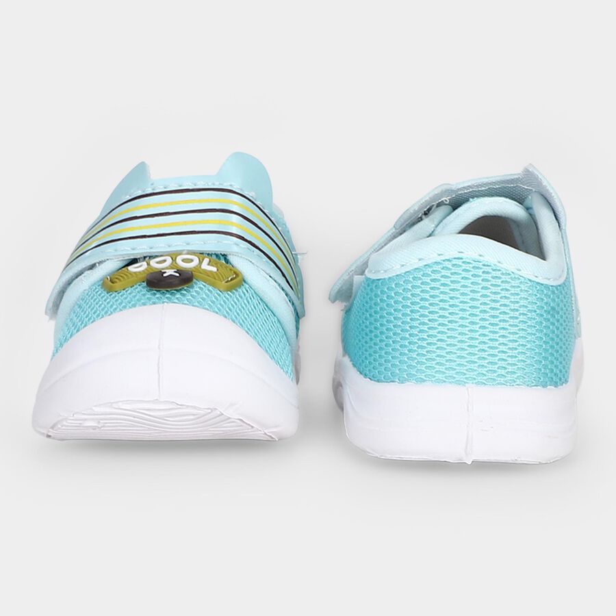 Boys' Light Blue Velcro Strap Sneakers, नीला, large