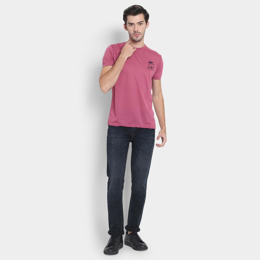 Men's Round Neck Half Sleeves T-Shirt , Coral, large image number null