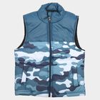 Boys Light Blue Stand Collar Puffer Jacket, हल्का नीला, small