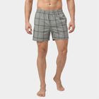 Men's Dark Blue Relaxed Fit Checked Boxers, Dark Blue, small