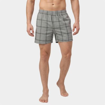 Men's Dark Blue Relaxed Fit Checked Boxers