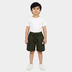 Boys Green Regular Fit Casual Bermuda Shorts, Dark Green, small