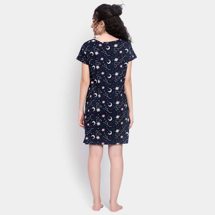 Ladies' Cotton Nighty , नेवी ब्लू, large image number null