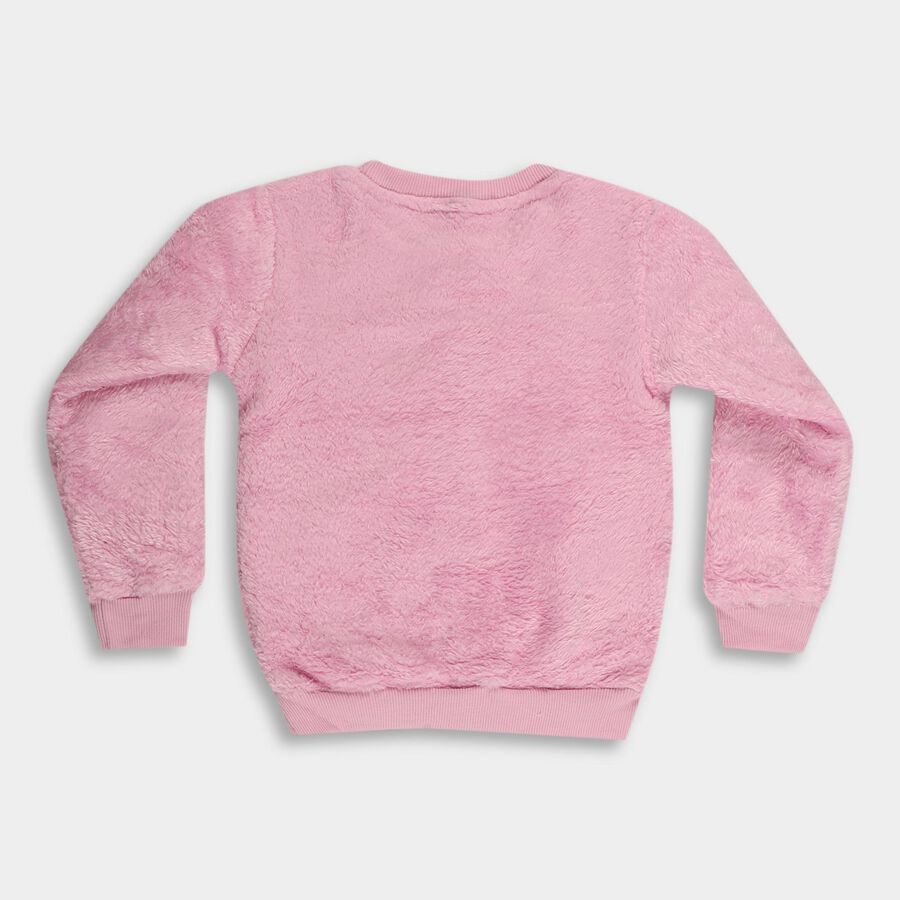 Girls Light Pink Crew Neck Casual Sweatshirt, Lilac, large image number null