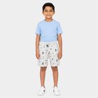 Boys White Regular Fit Printed Bermuda Shorts, सफ़ेद, small