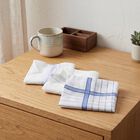 Men's Light Blue Checked Pack of 3 Handkerchief, Light Blue, small