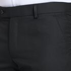 Men's Slim Fit Formal Trousers , काला, small image number null