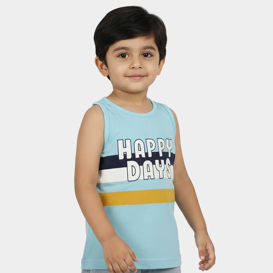 Boys Light Blue Round Neck Casual Boys T-Shirt, हल्का नीला, large