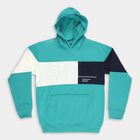 Boys Bright Teal Hooded Neck Casual Sweatshirt, गहरा हरा, small image number null