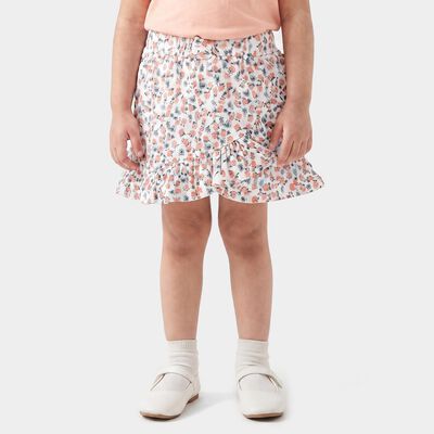 Girls' Light Pink Floral Wrap Skirt