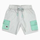 Boys Light Gray Cotton Elastic Waist Bermuda Shorts, Light Grey, small image number null
