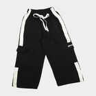 Girls Black Straight Fit Side Stripe Cargo Pyjama, Black, small