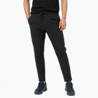 Men's Black Slim Fit Zipper Pocket Track Pants, काला, small