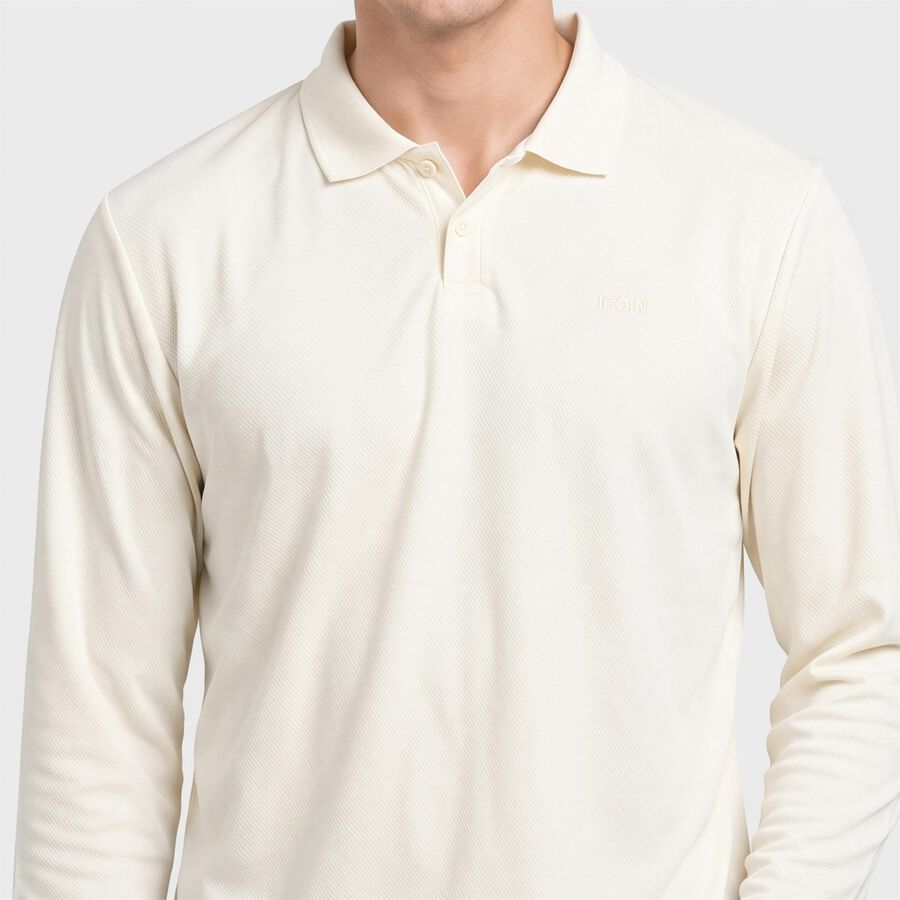 Men's White Crew Neck T-Shirt, Off White, large