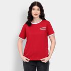 Ladies' 100% Cotton Round Neck T-Shirt , Red, small