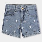 Girls' Buttoned Shorts, Light Blue, small image number null