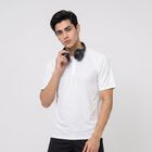 Men's White Henley Neck Henley Drifit T-Shirt, Off White, small
