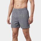 Men's Grey Regular Fit Solid Boxers, Dark Grey, small