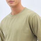 Men's Light Olive Green Crew Neck Casual Sweatshirt, हल्का हरा, small image number null