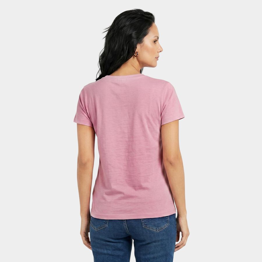 Women's Lilac Round Neck Regular T-Shirt, Lilac, large