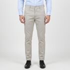 Men's Silver Slim Fit Textured Chino Trousers, Silver, small