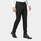 Men's Navy Blue Slim Fit Casual Trousers, नेवी ब्लू, small