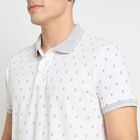 Men's 100% Cotton Collared Half Sleeves T-Shirt, White, small image number null