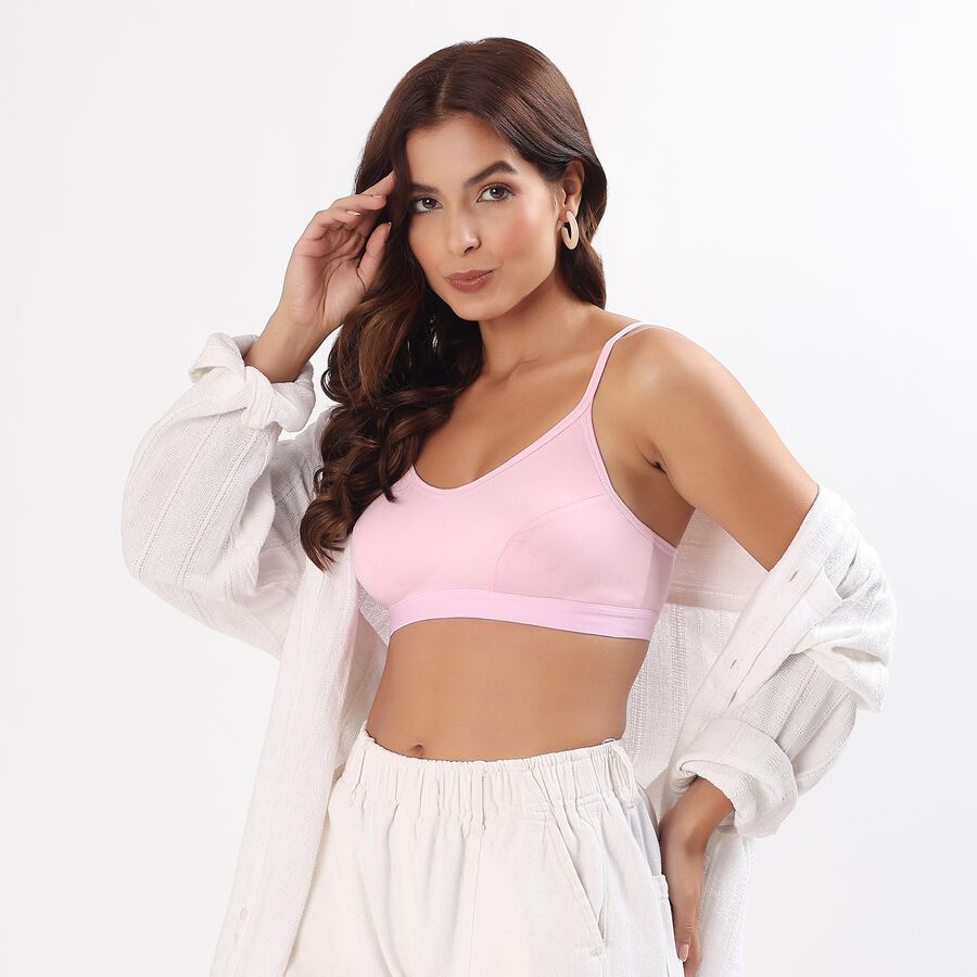 Women's Soft Beige Padded Wire-Free T-Shirt Bra, Light Pink, large