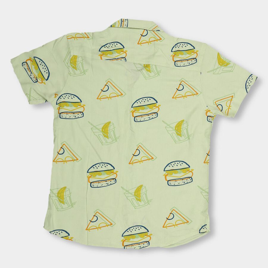 Boys' Light Sage Green Regular Collar Casual Shirt, Light Green, large image number null