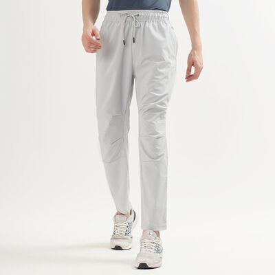 Men's Light Grey Regular Fit Cut And Sew Track Pants