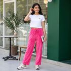 Girls Fuchsia Straight Fit Winter Pyjama, रानी (फ्यूशिया), small