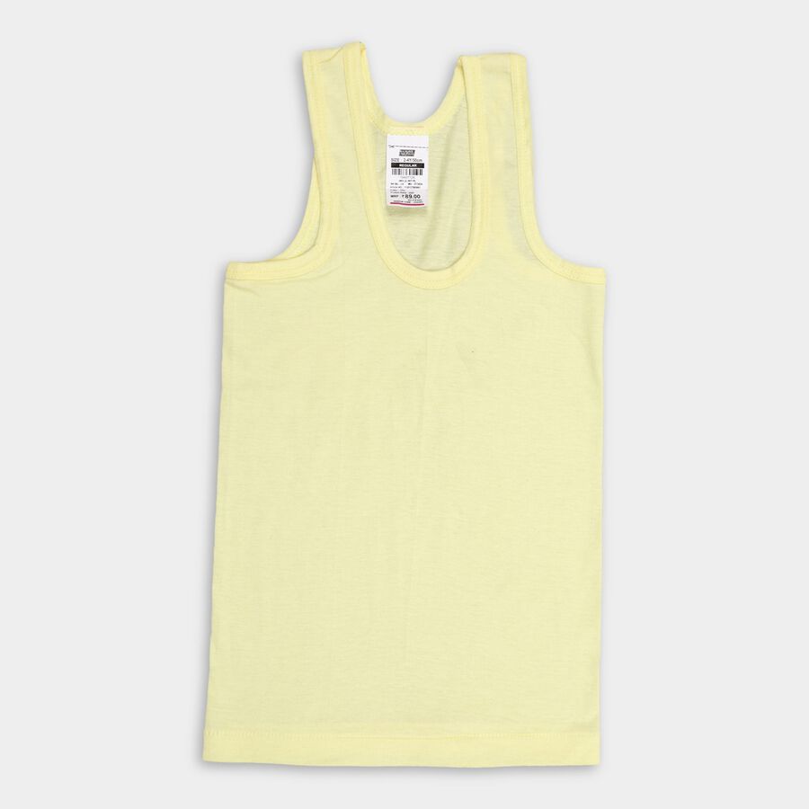 Boys' 100% Cotton Vest (Pack of 2), Yellow, large